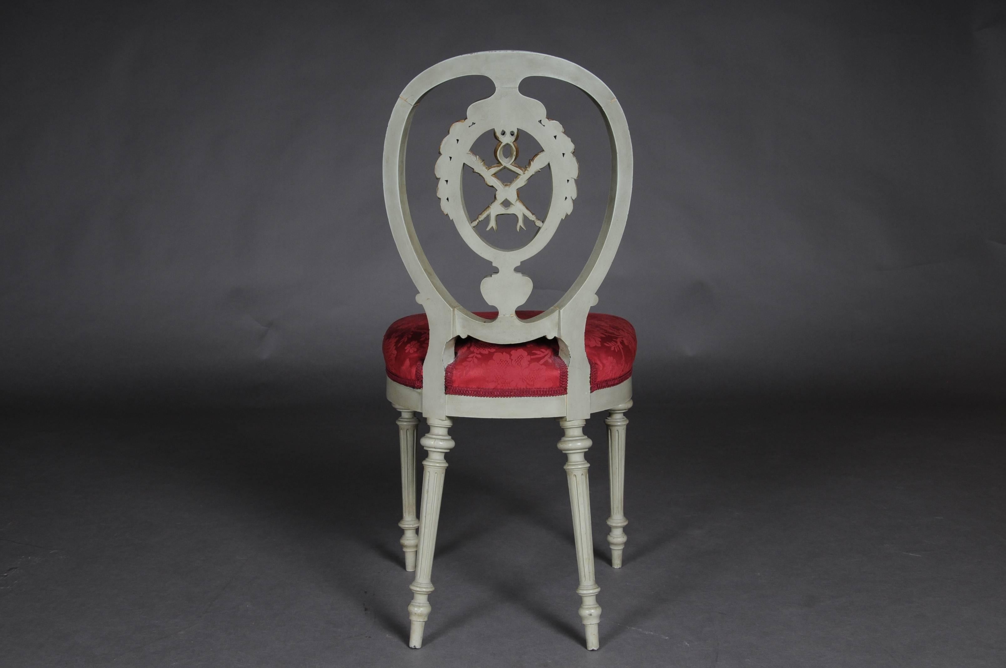 XIXe siècle Paire de chaises Louis Seize XVI du 19ème siècle, 1880 en vente