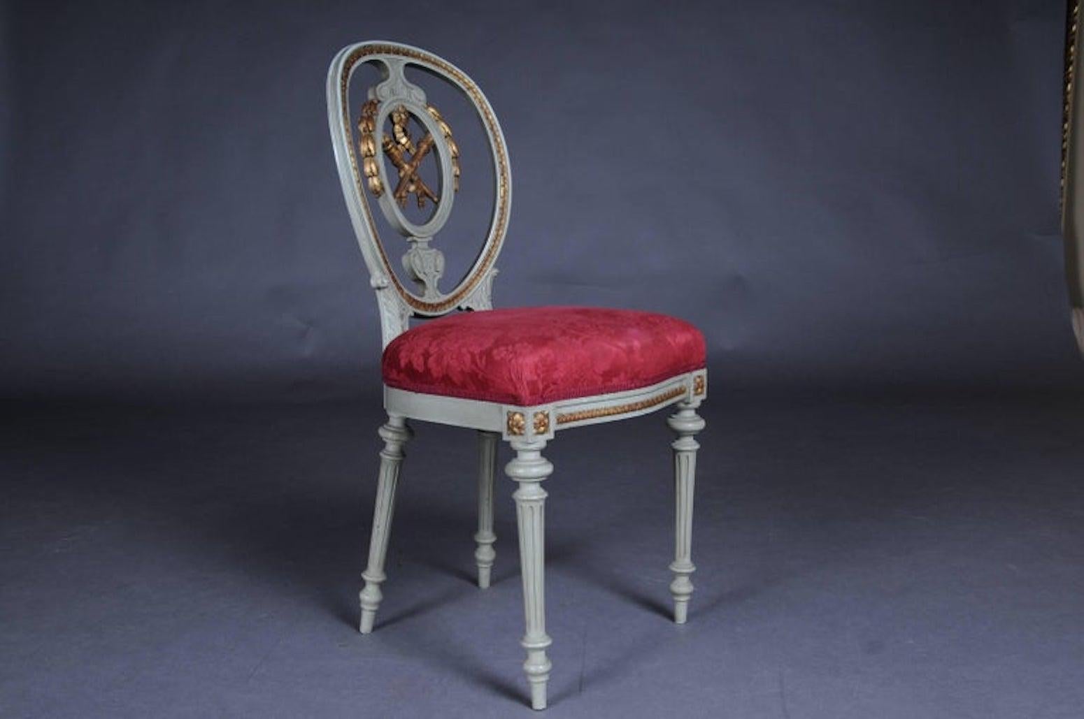Coppia di sedie del XIX secolo Louis Seize XVI, 1880 in vendita 1