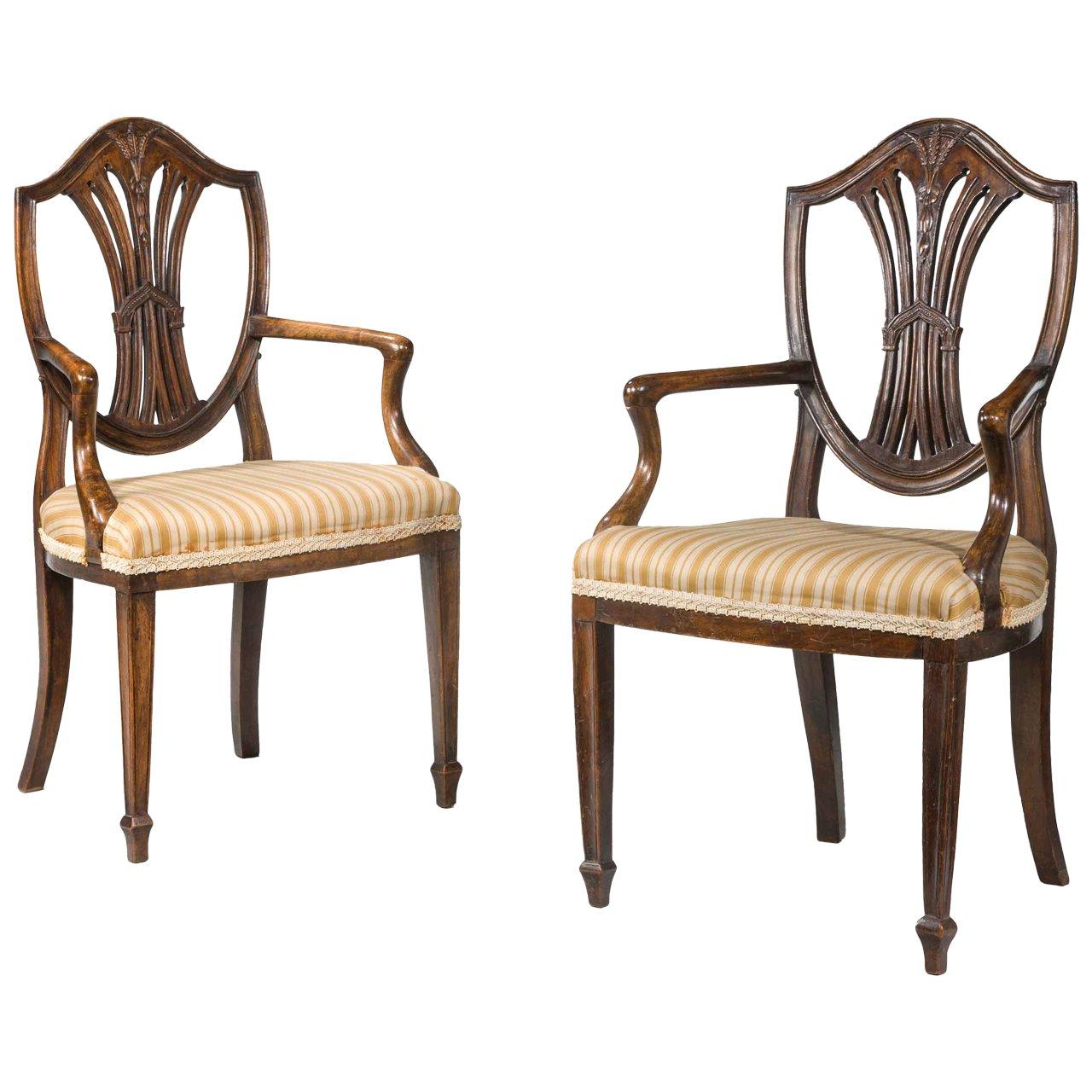 19th Century Pair of Childrens Chairs of Hepplewhite Design