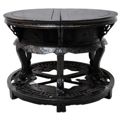 20th Century Pair of Chinese Demilune Tables