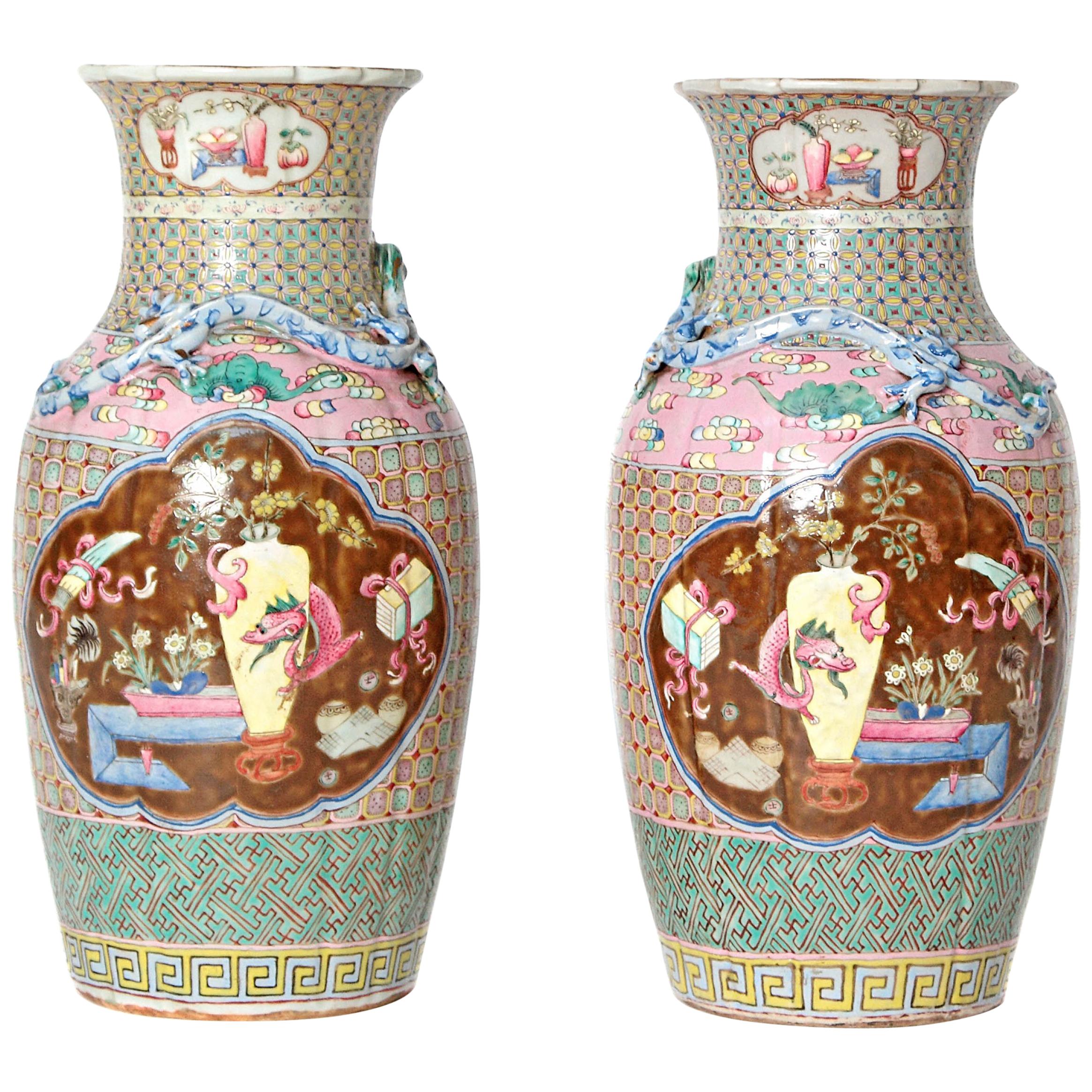 19th Century Pair of Chinese Vases