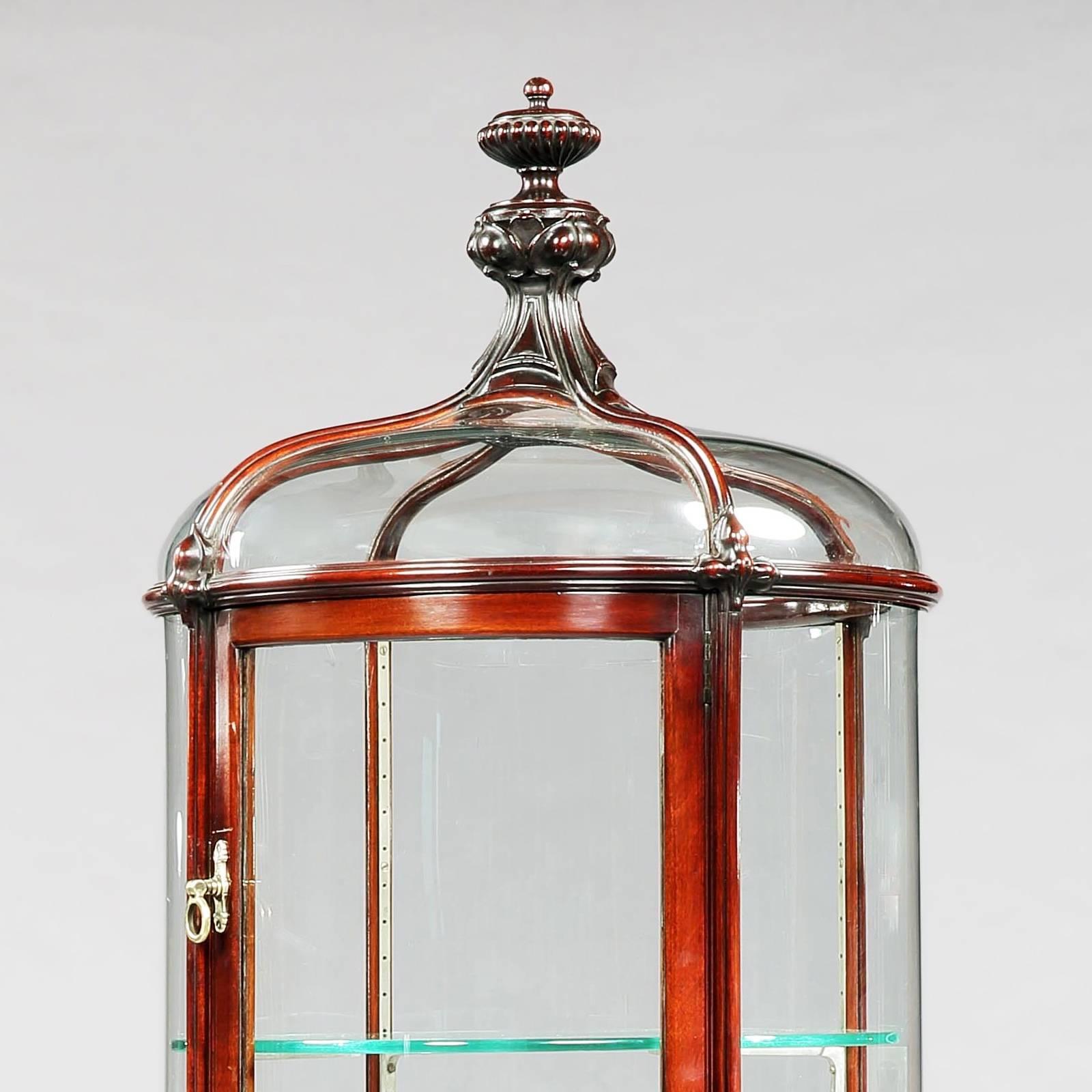 Victorian 19th Century Pair of Circular Mahogany Display Cabinets