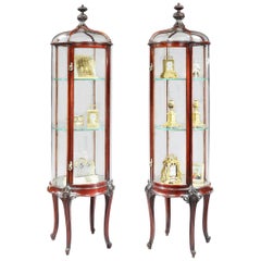 19th Century Pair of Circular Mahogany Display Cabinets