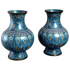 19th Century Pair of Cloisonné Vases