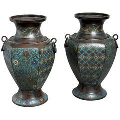 19th Century Pair of Cloisonné Vases