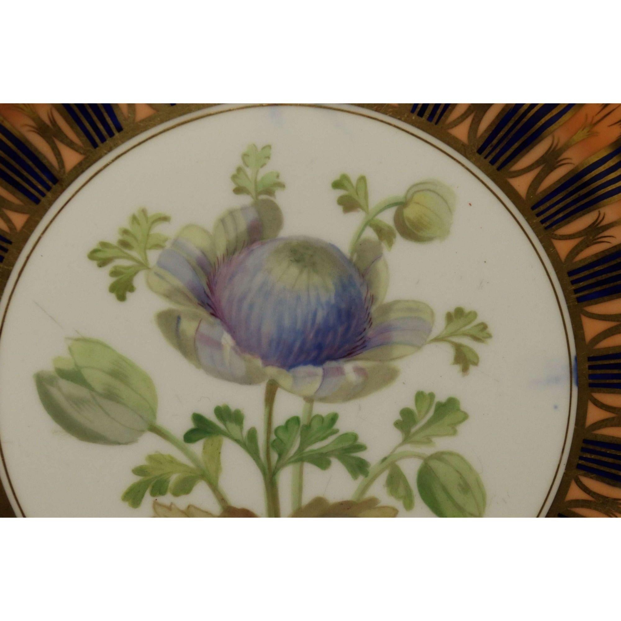 19th Century Pair of Coalport Cabinet Plates Attributed to Thomas Dickson For Sale 4