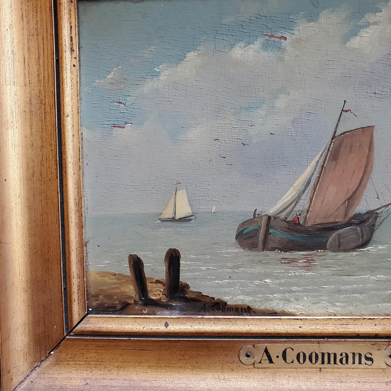 19th Century Pair of Coastal Seascapes by Auguste Coomans 3