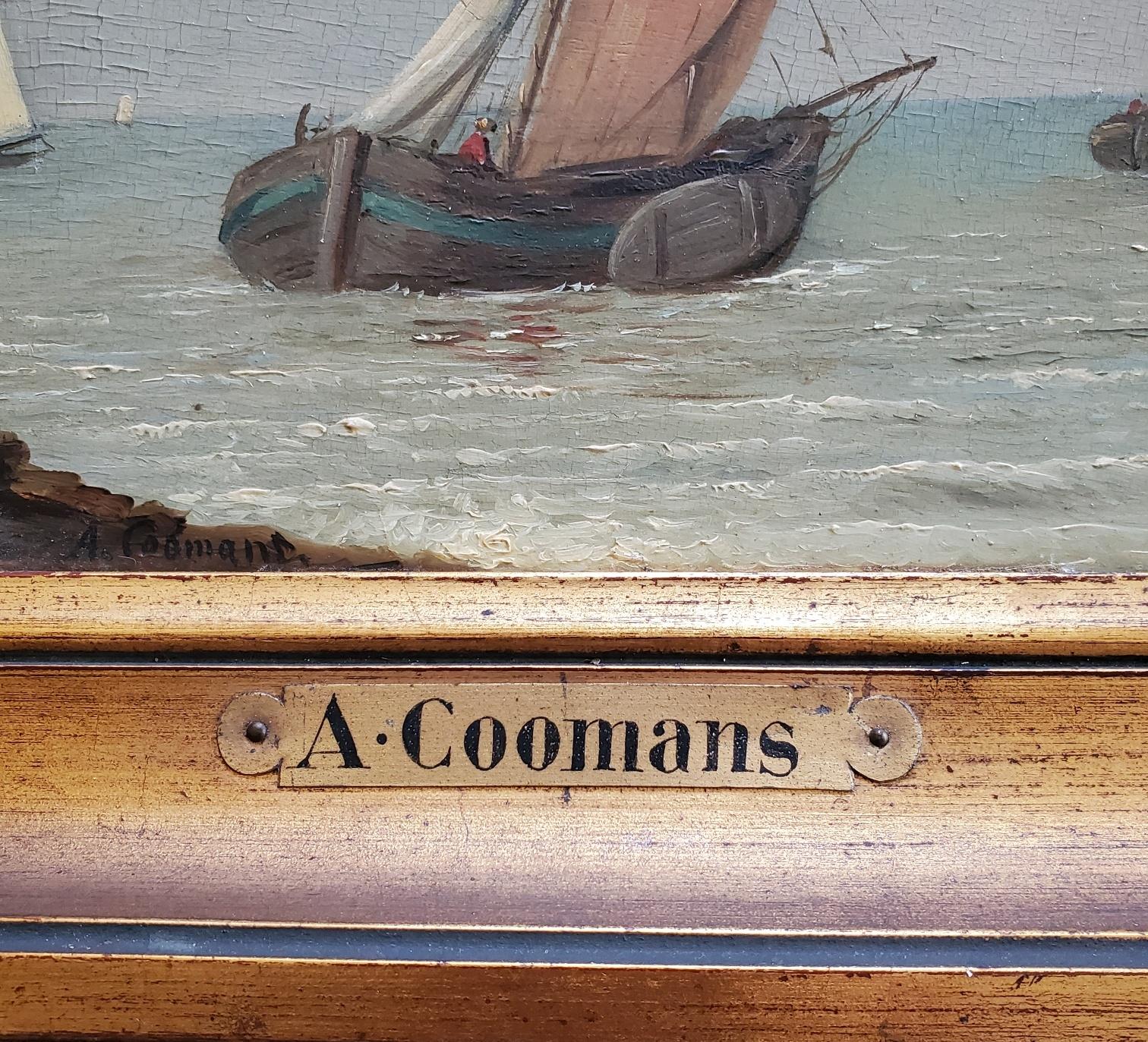 19th Century Pair of Coastal Seascapes by Auguste Coomans 5