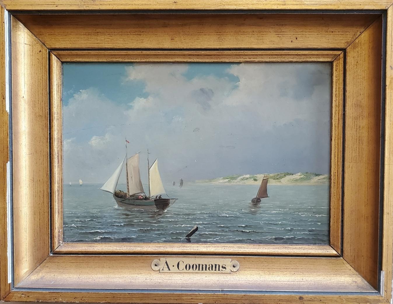 Other 19th Century Pair of Coastal Seascapes by Auguste Coomans
