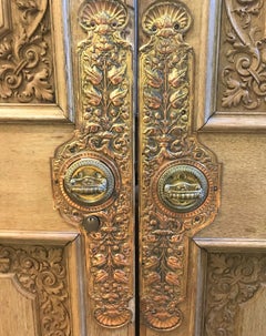 19th Century Pair of Continental Carved Oak Doors