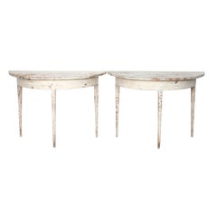 19th Century Pair of Demi Lunes