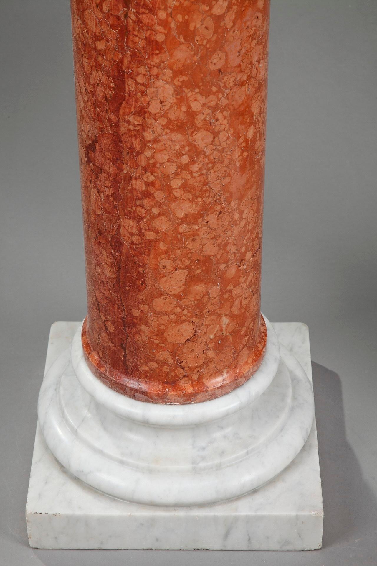 red marble columns