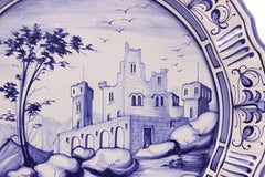 19th Century Pair of Dutch Delft Scene Porcelain Wall Plaques