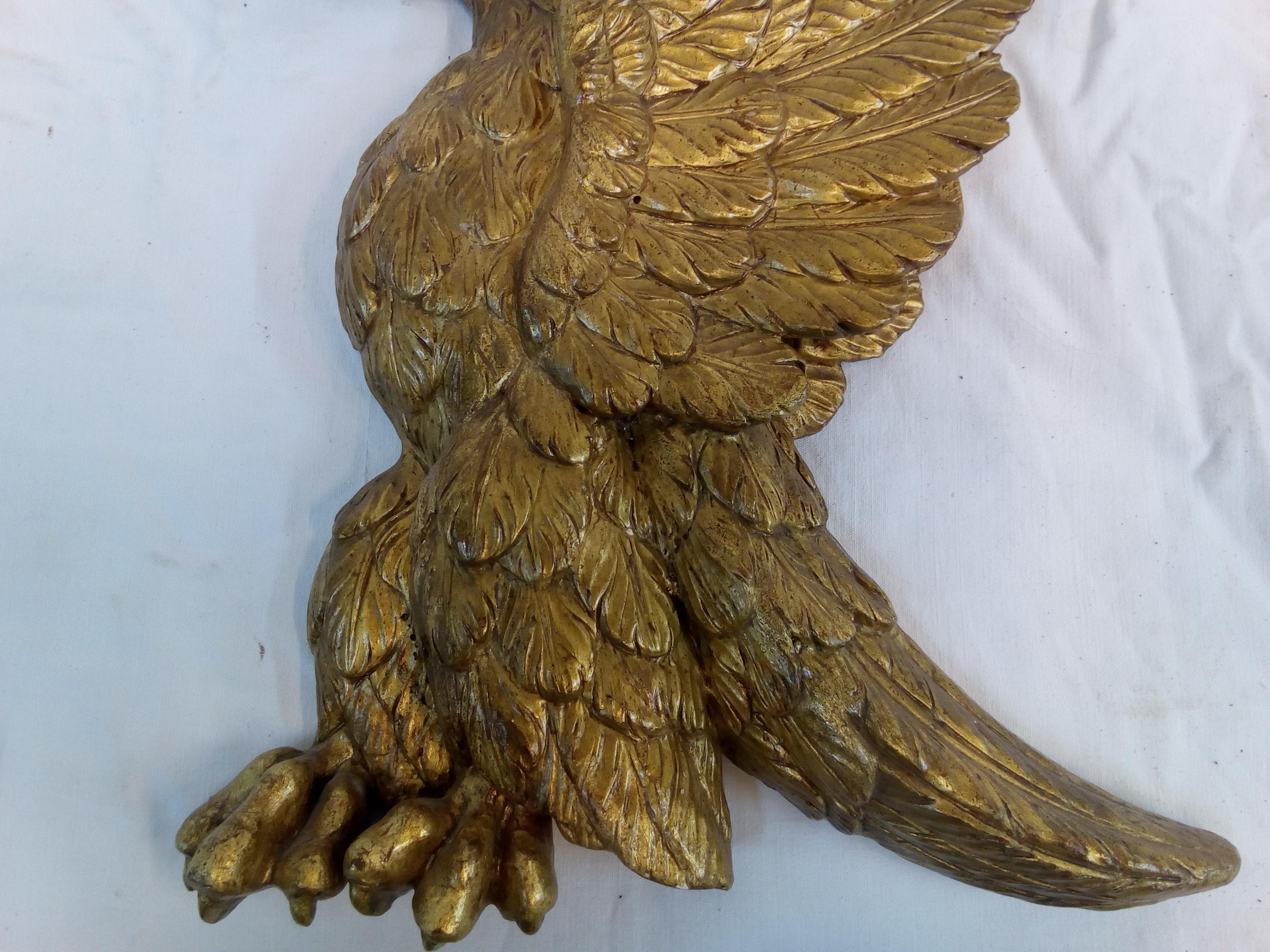 19th Century Pair of Eagles gilded in pure gold in Empire style 1804-1815 In Excellent Condition For Sale In Rome, IT