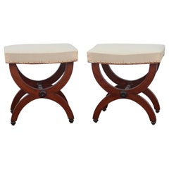 19th Century Pair of Empire Curule Stools