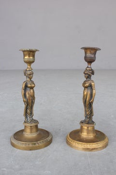 19th Century Pair of Empire Period Candlesticks