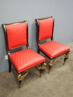 19th Century Pair of Empire Revival Side Chairs