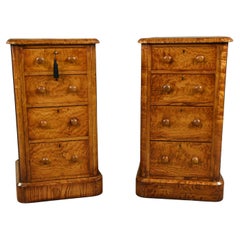 19th century pair of English bedside chests of drawers