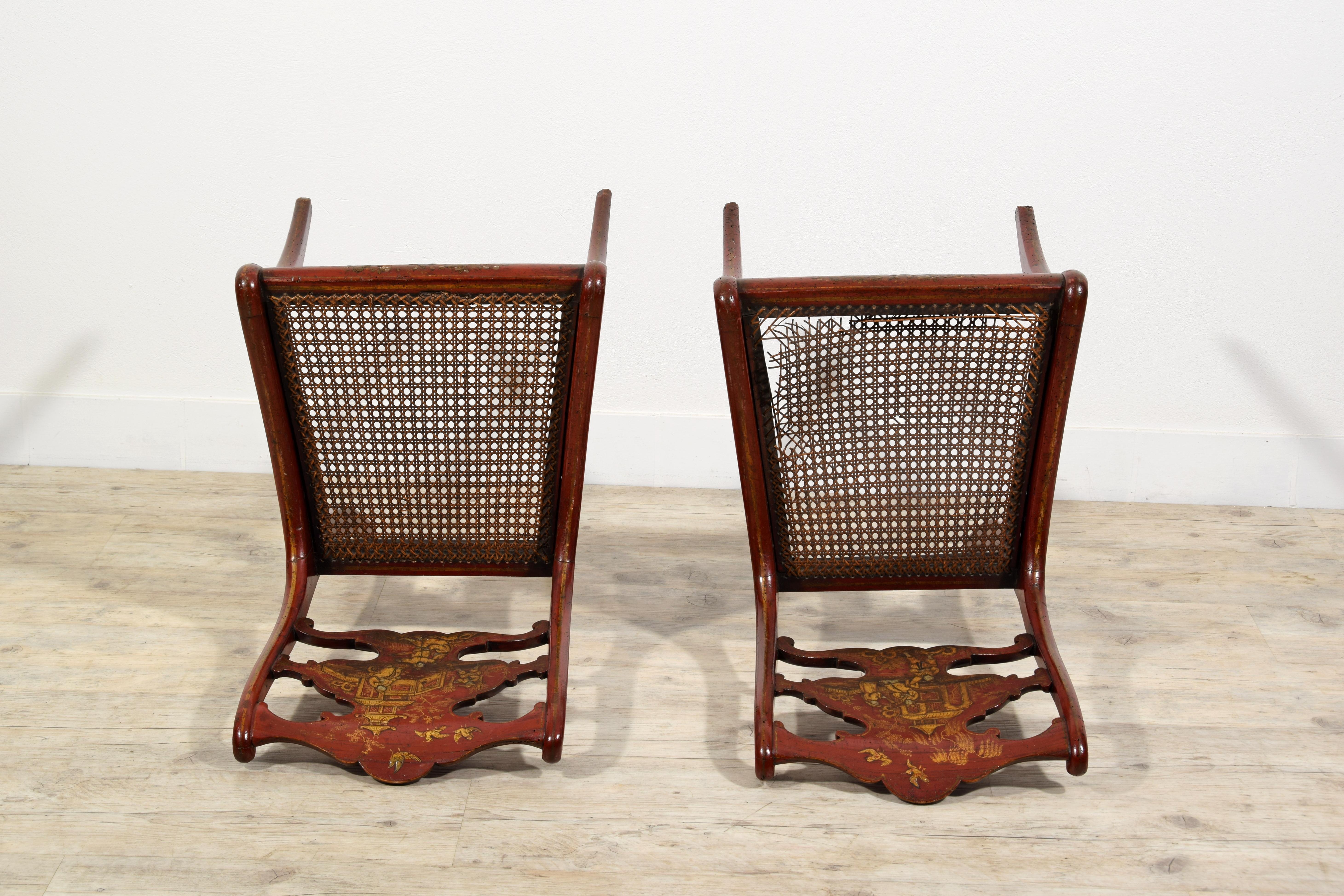 Paire de chaises anglaises Regency en bois laqué du 19ème siècle en vente 4