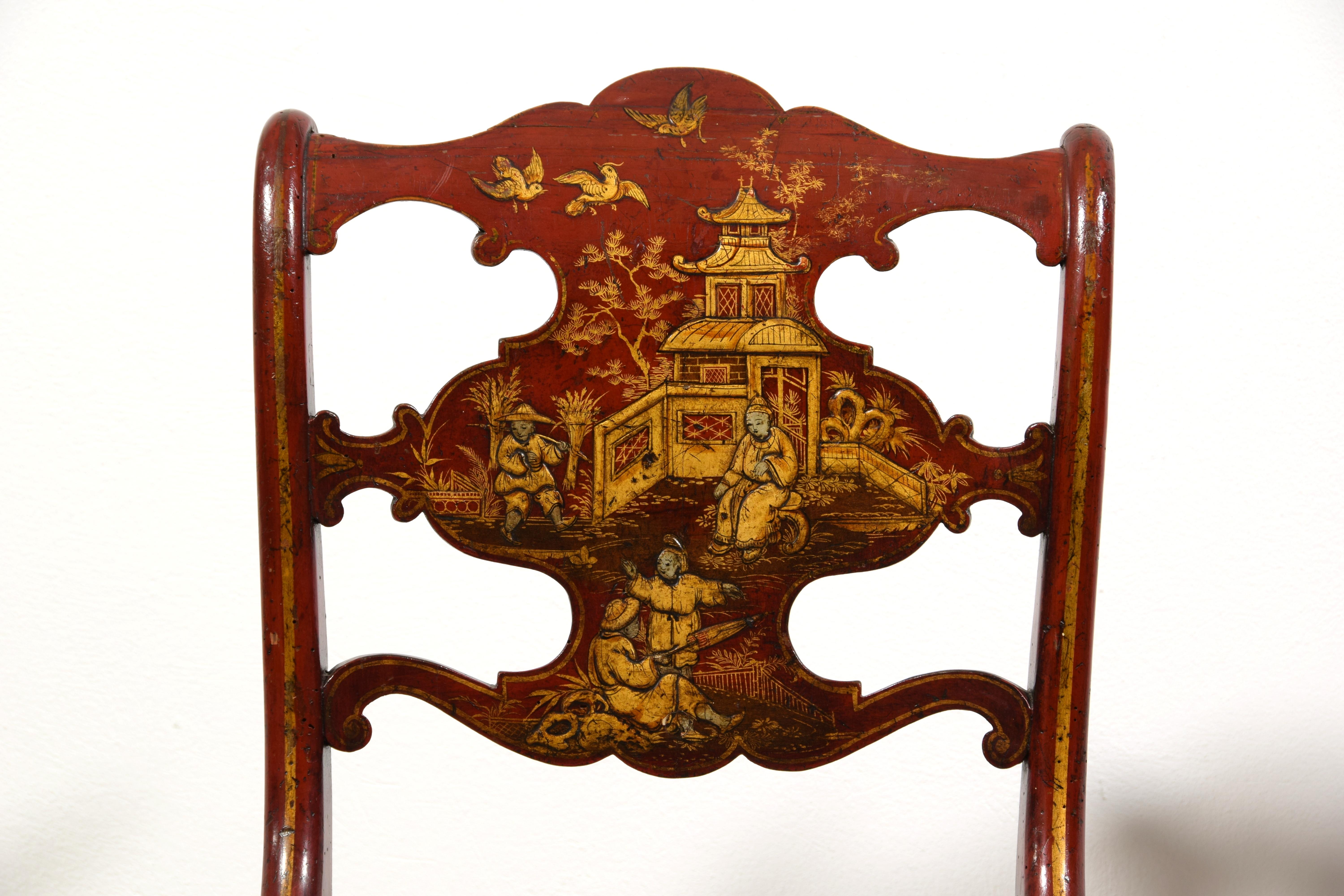 Paire de chaises anglaises Regency en bois laqué du 19ème siècle en vente 7
