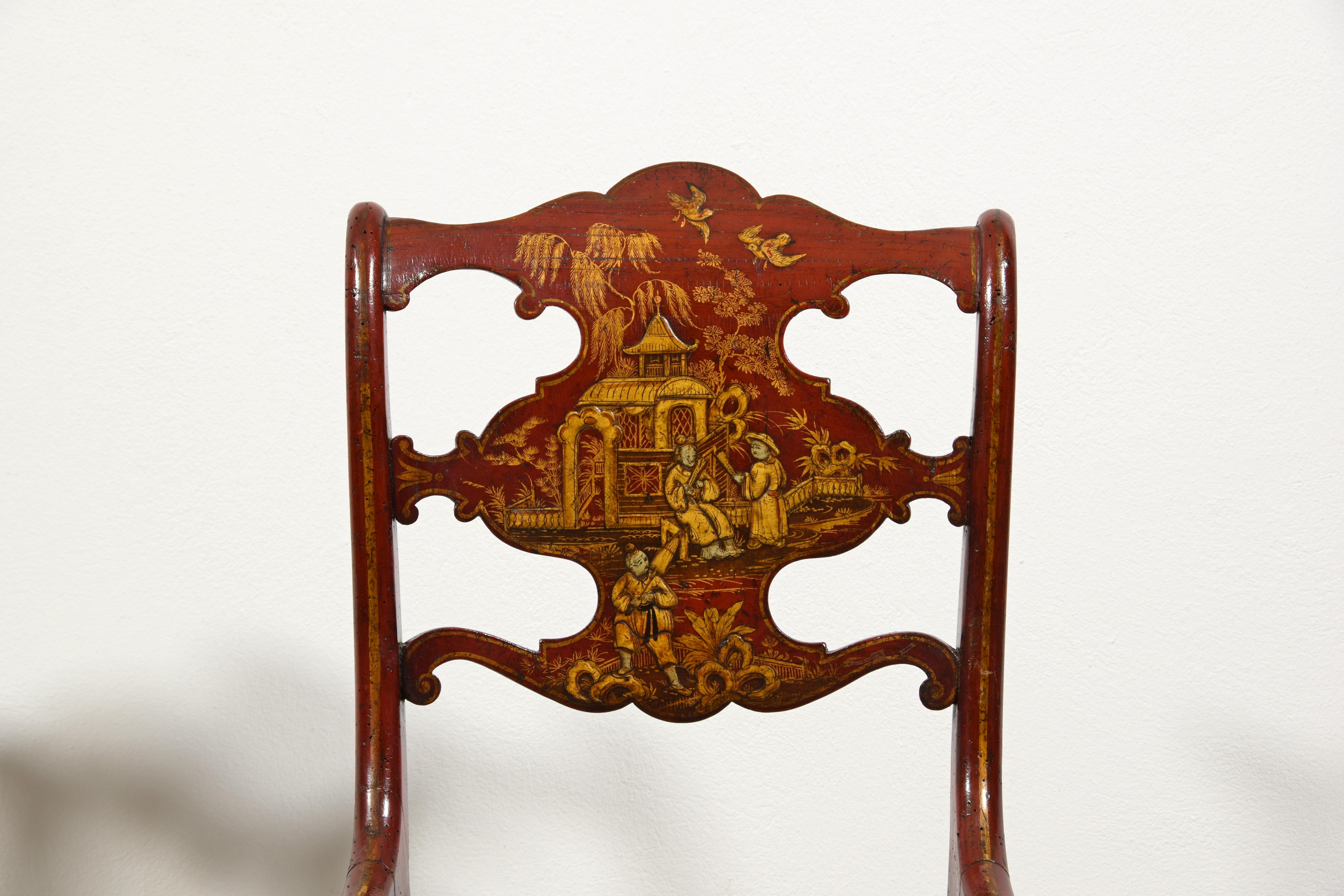 Paire de chaises anglaises Regency en bois laqué du 19ème siècle en vente 9