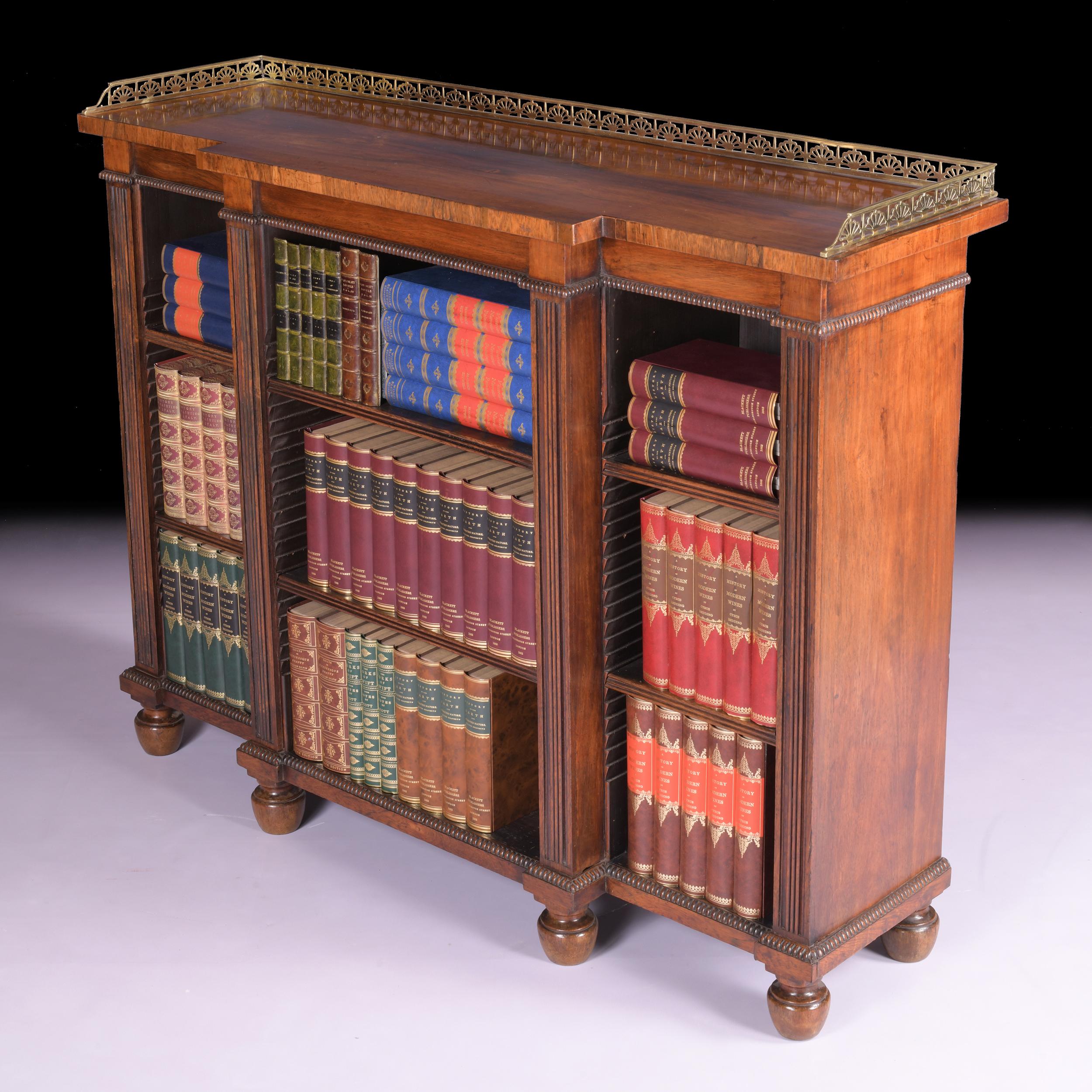 19th Century Pair of English Regency Open Bookcases Attributed to Gillows  1