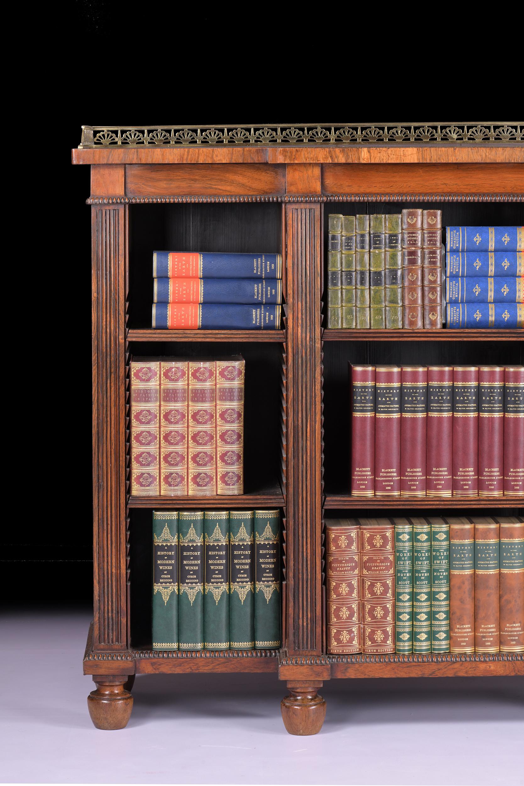 19th Century Pair of English Regency Open Bookcases Attributed to Gillows  2