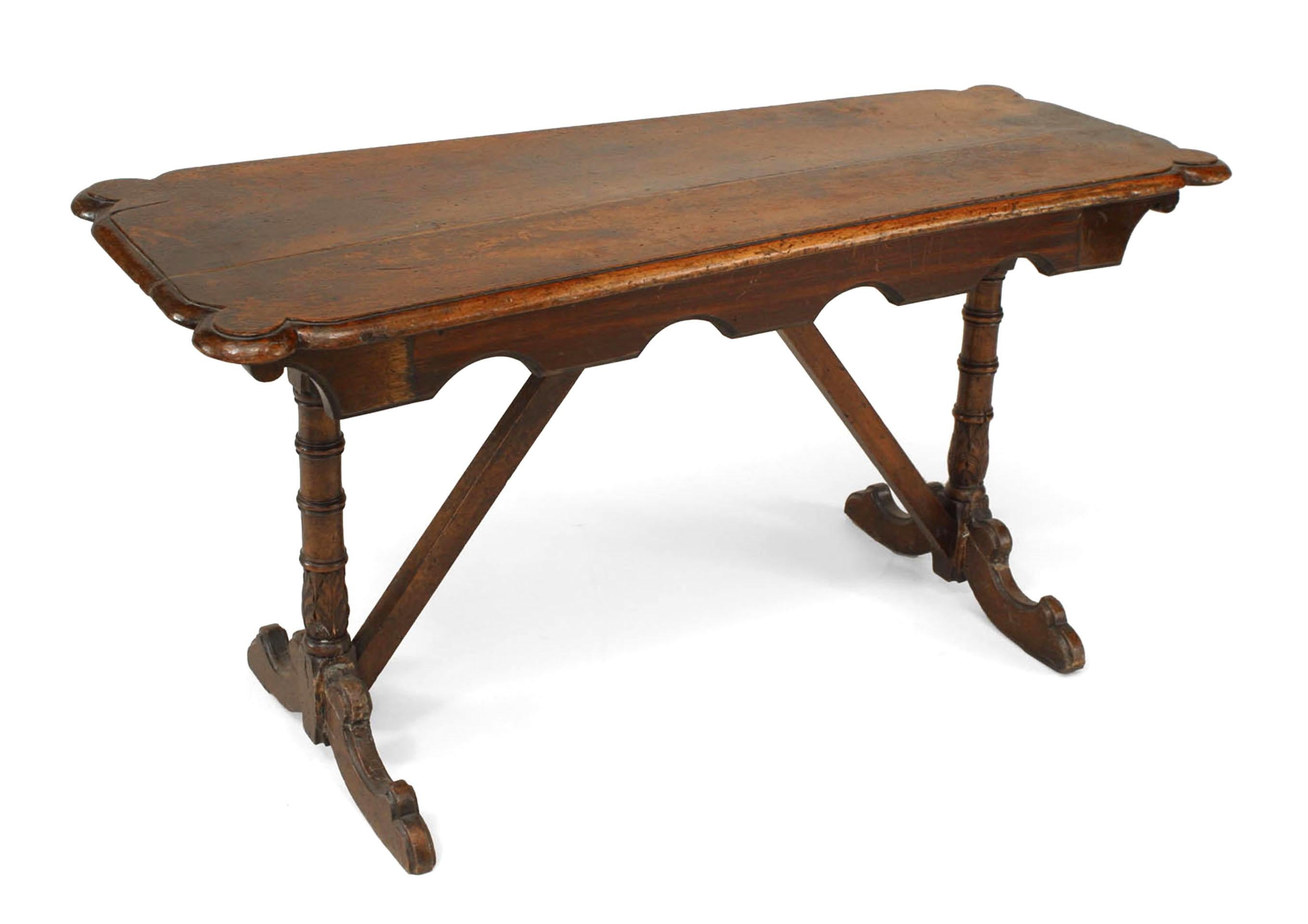 19th Century Pair of English Renaissance Walnut Rectangular Benches In Good Condition For Sale In New York, NY