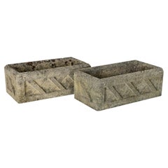Pareja de jardineras inglesas de piedra del siglo XIX