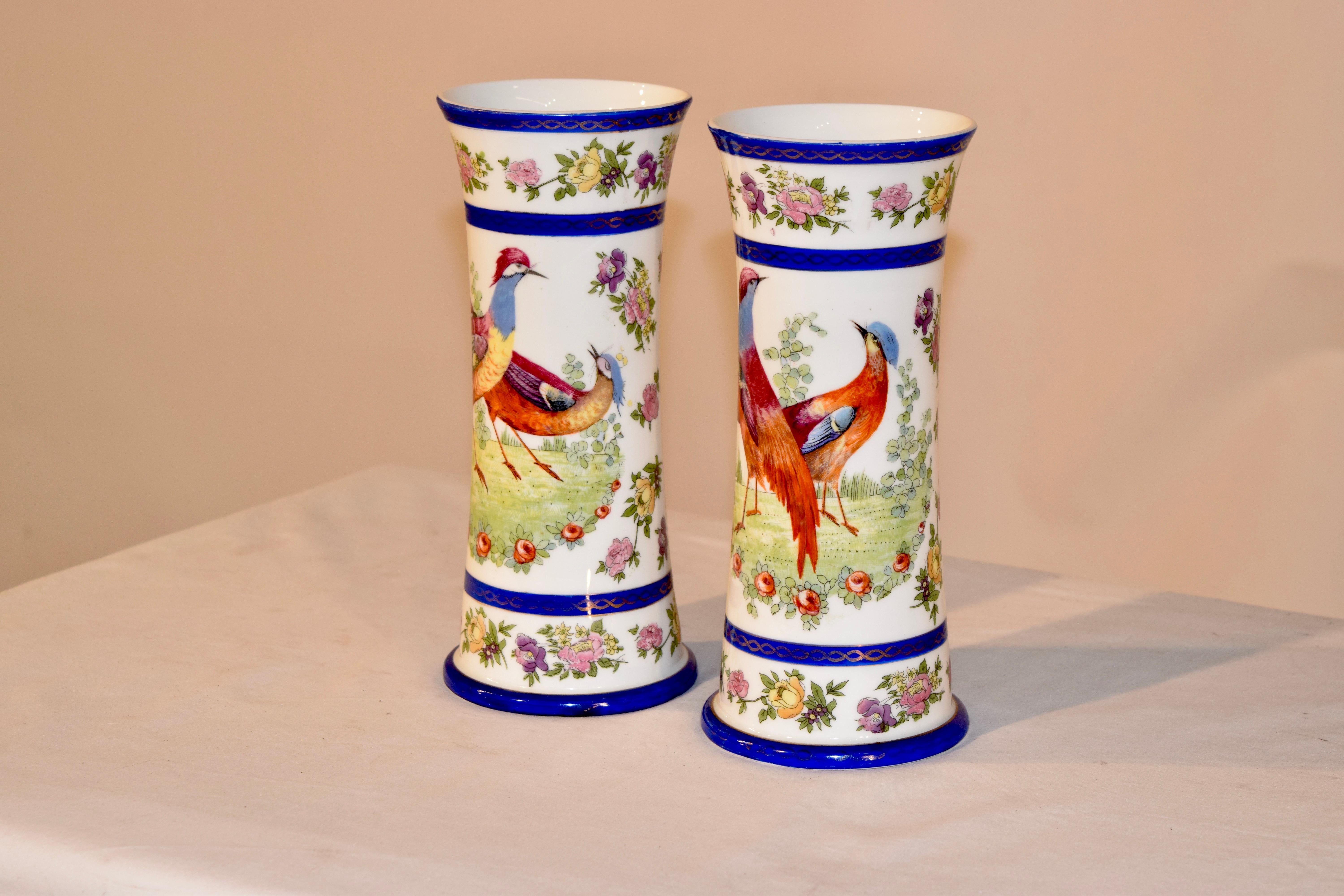 Victorian 19th Century Pair of English Vases