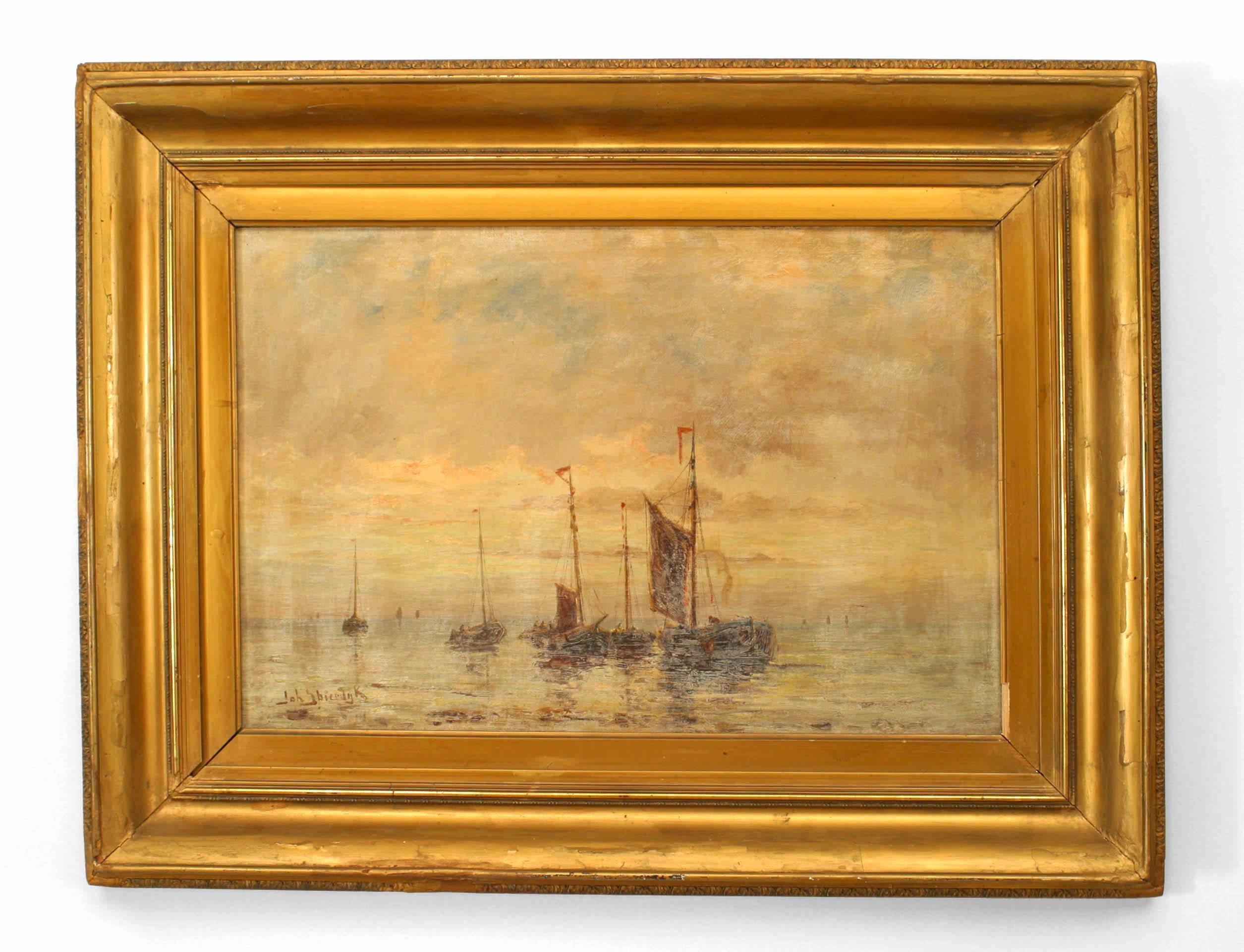 19th Century Pair of English Victorian Seascape Paintings in Gilt Frames In Good Condition In New York, NY