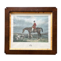 19th-Century Pair of Equestrian Engravings – Framed Antique Hunting Prints