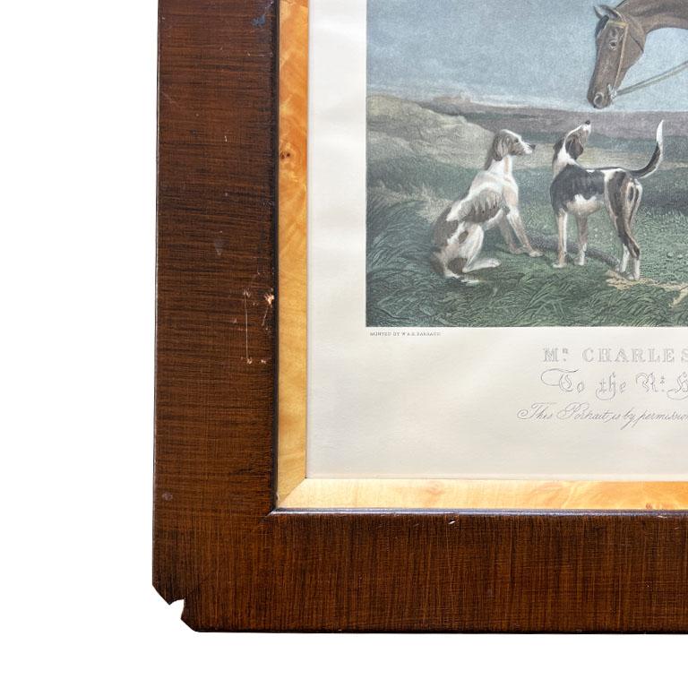 Pareja de grabados ecuestres del siglo XIX - Grabados antiguos de caza enmarcados Inglés en venta
