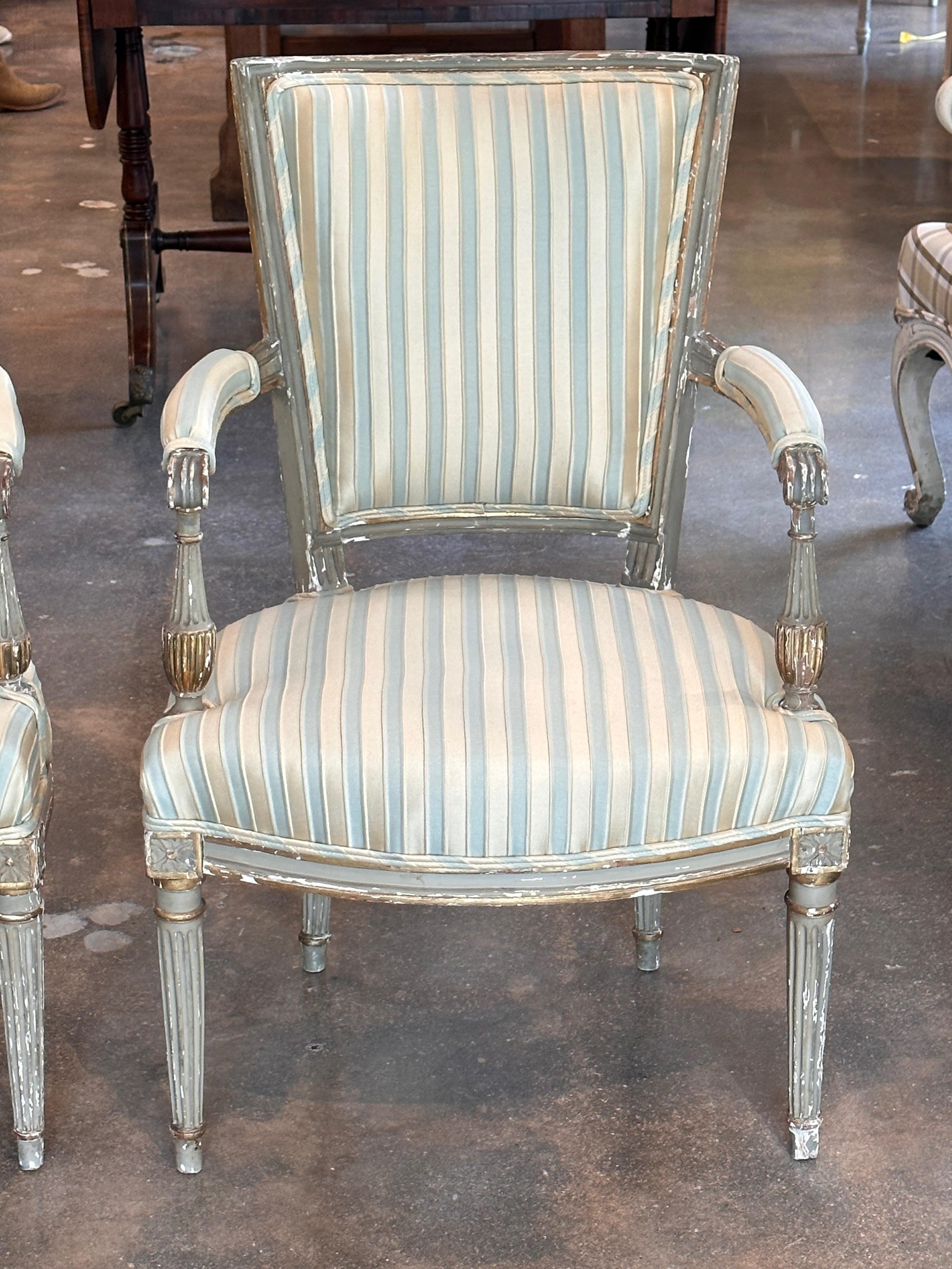 19th Century Pair of French Arm Chairs In Good Condition For Sale In Charlottesville, VA