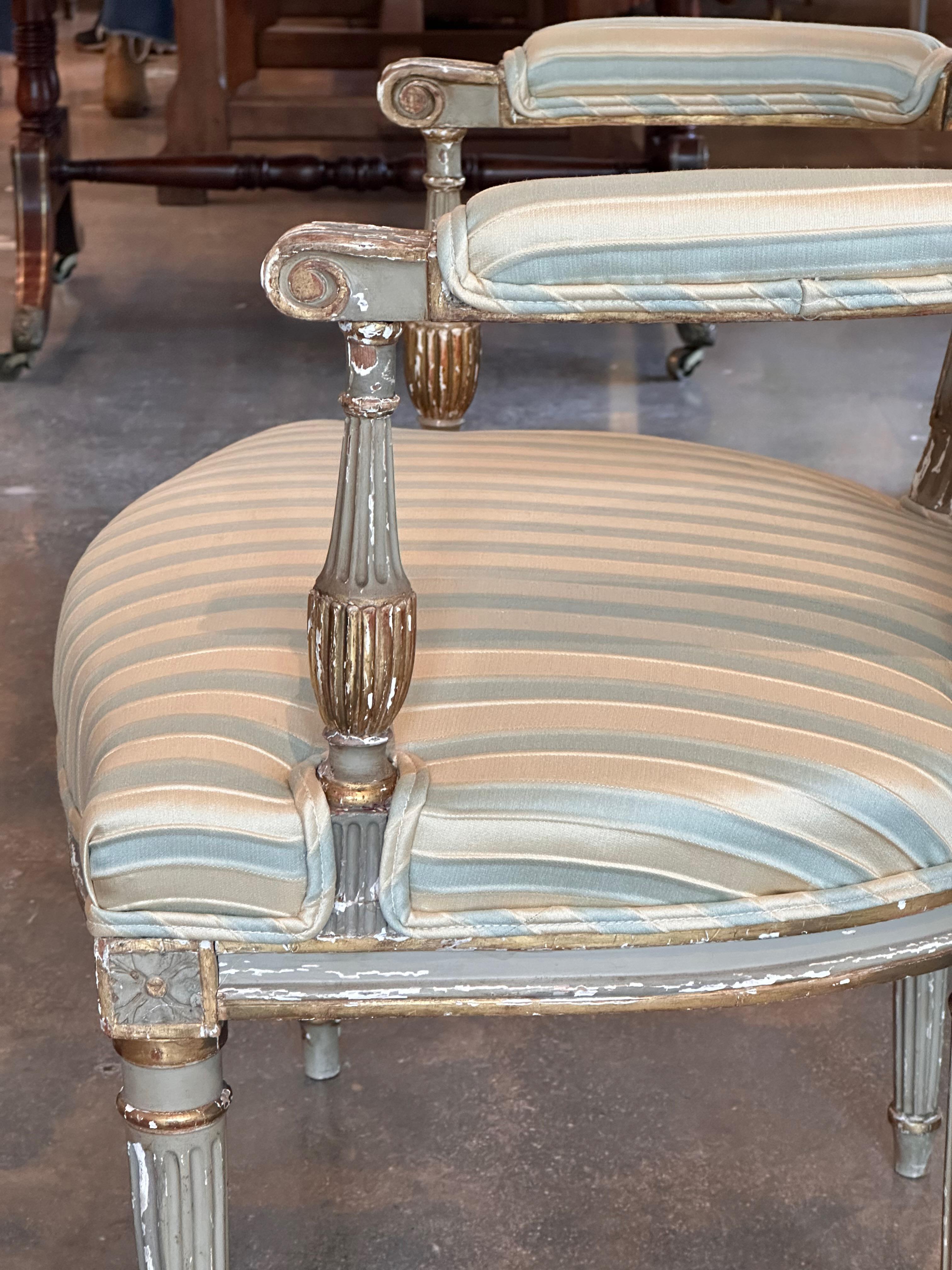 19th Century Pair of French Arm Chairs For Sale 4