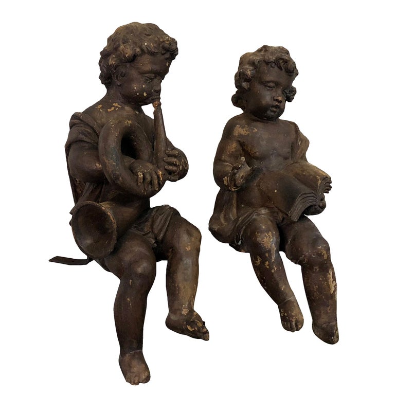 19th Century Pair of French Baroque Angels at 1stDibs