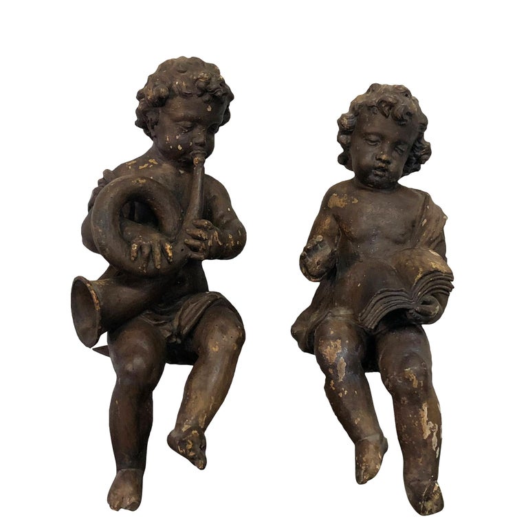 19th Century Pair of French Baroque Angels at 1stDibs