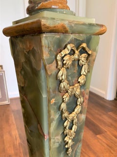 19th Century Pair of French Bronze & Onyx Pedestals