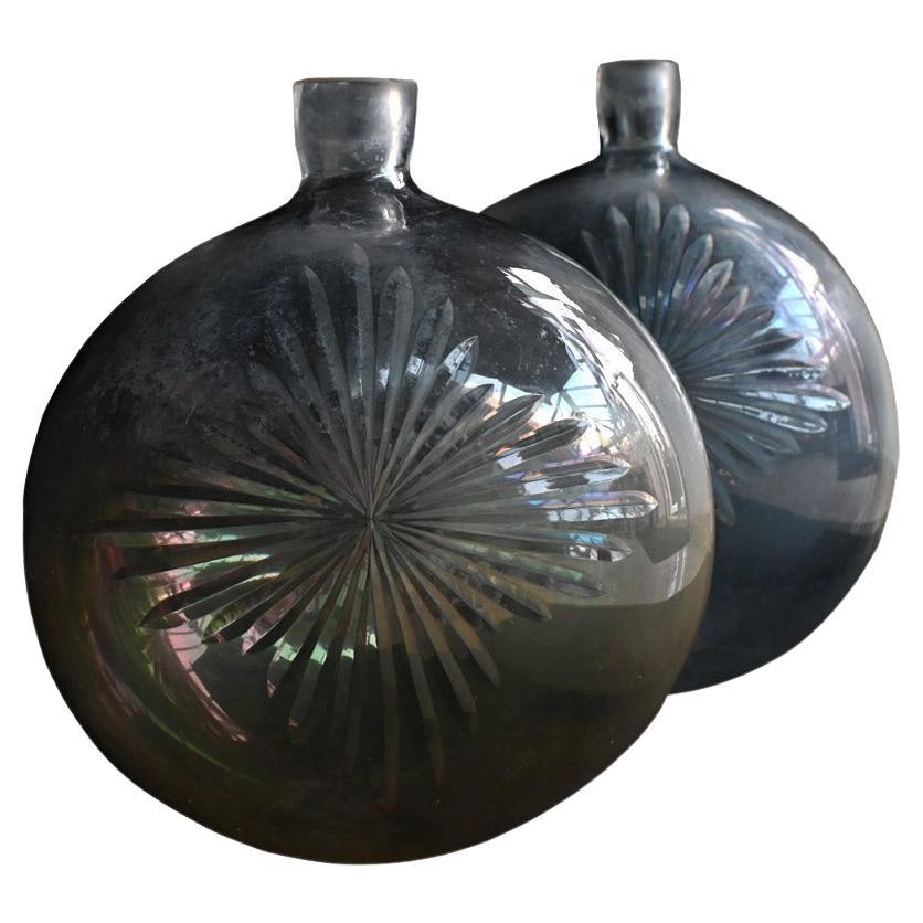 19th century pair of French Carboys For Sale