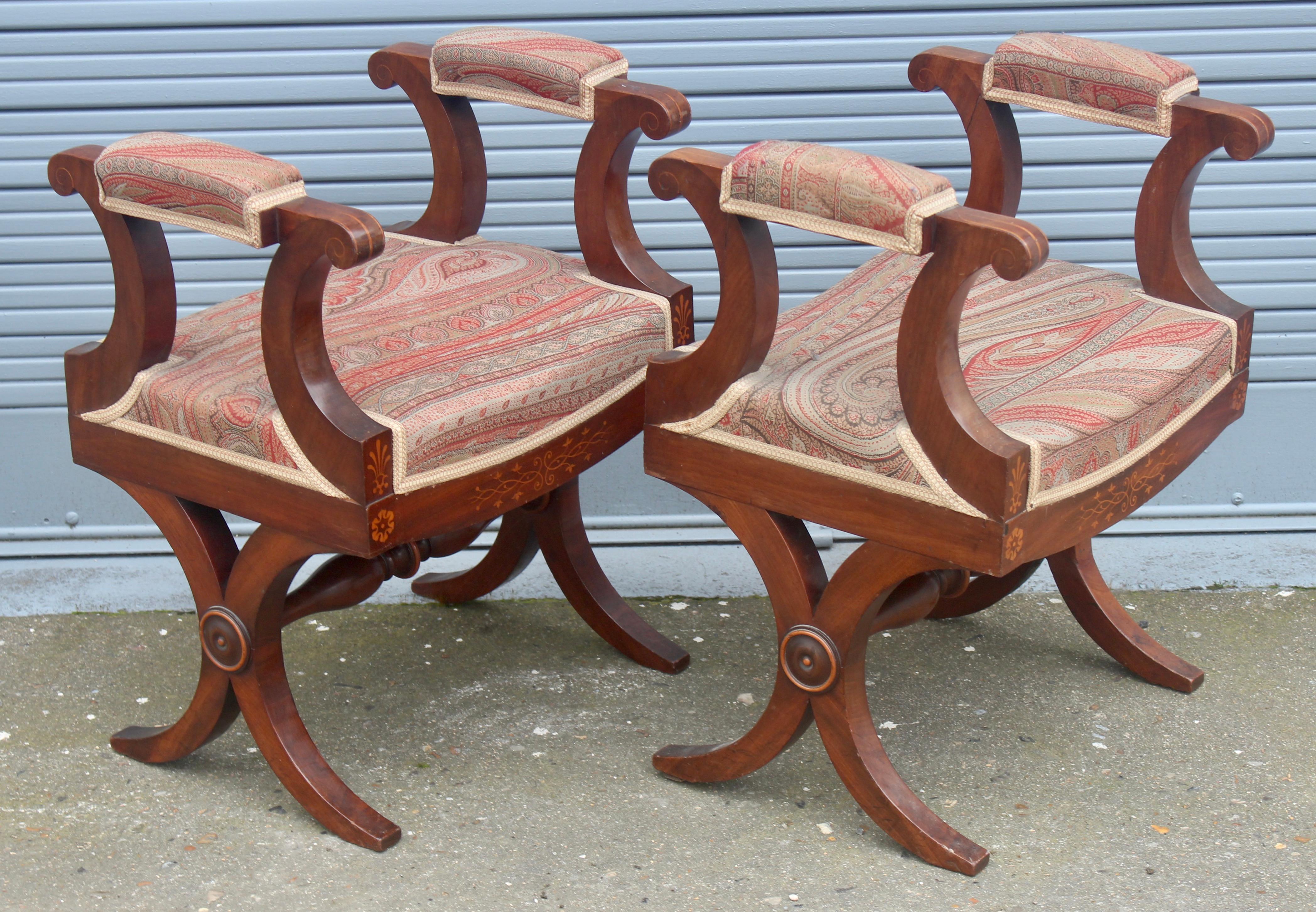 19th Century Pair of French Charles X Stools In Good Condition In Saint-Ouen, FR