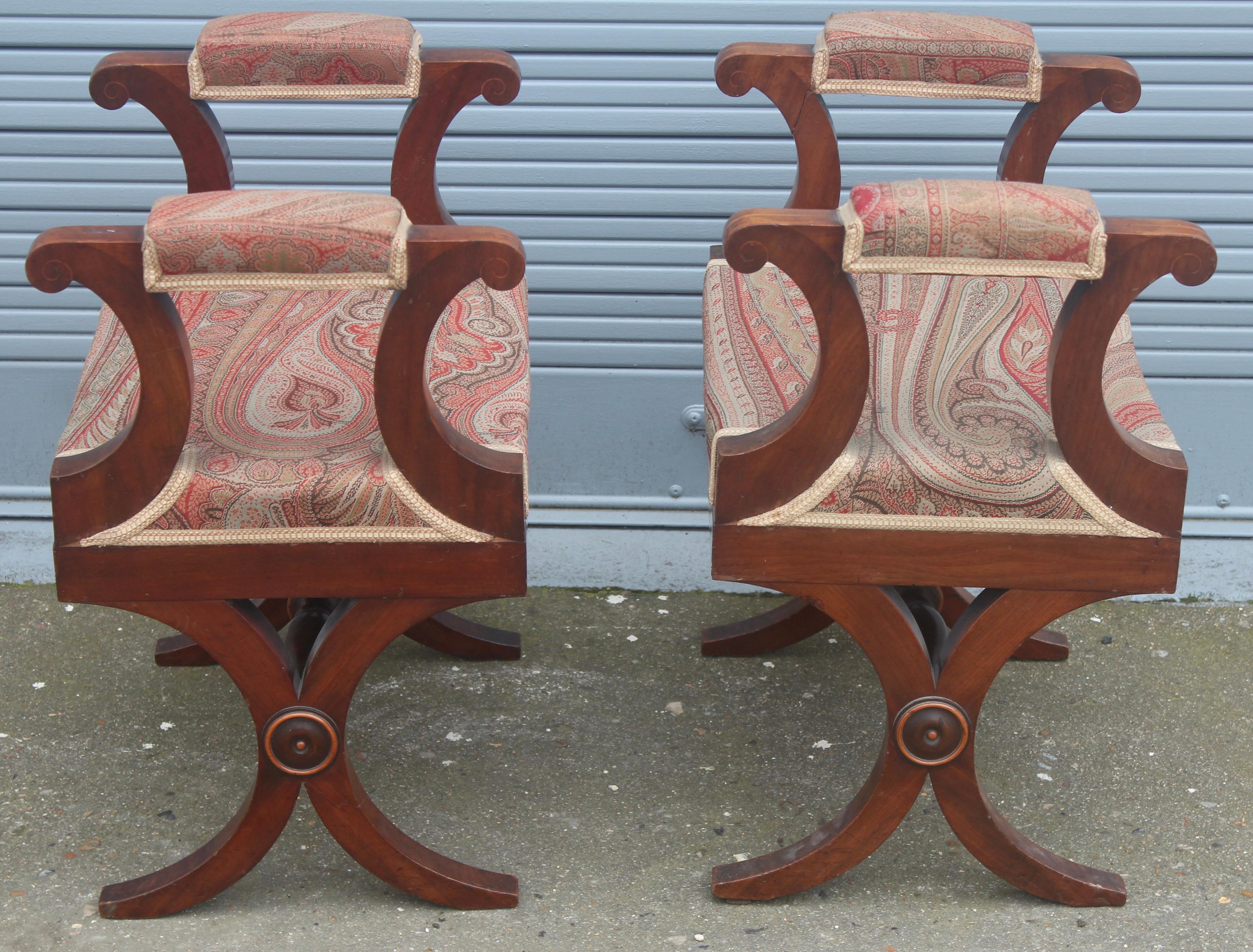 Early 19th Century 19th Century Pair of French Charles X Stools