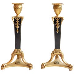 19th Century Pair of French Empire Candlesticks