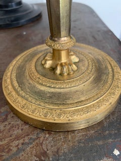 19th Century Pair of French Empire Candlesticks in Gilded Brass