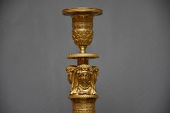 19th century pair of French Empire ormolu candlesticks
