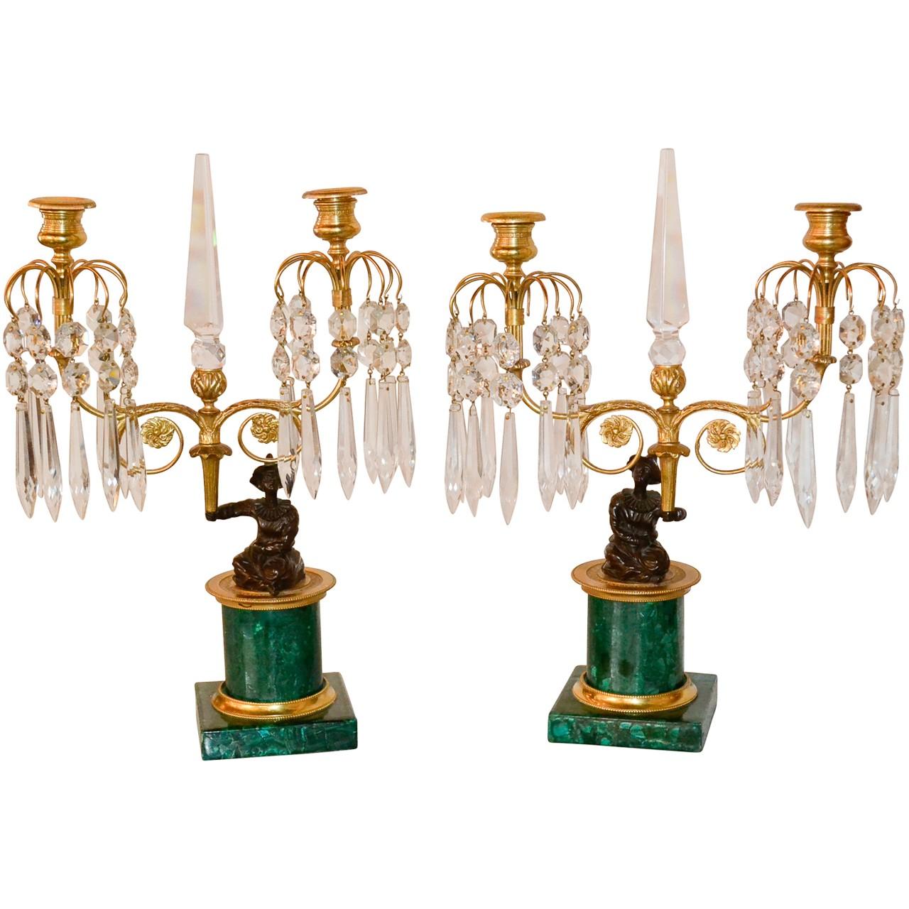 19th Century Pair of French Figural Candelabras