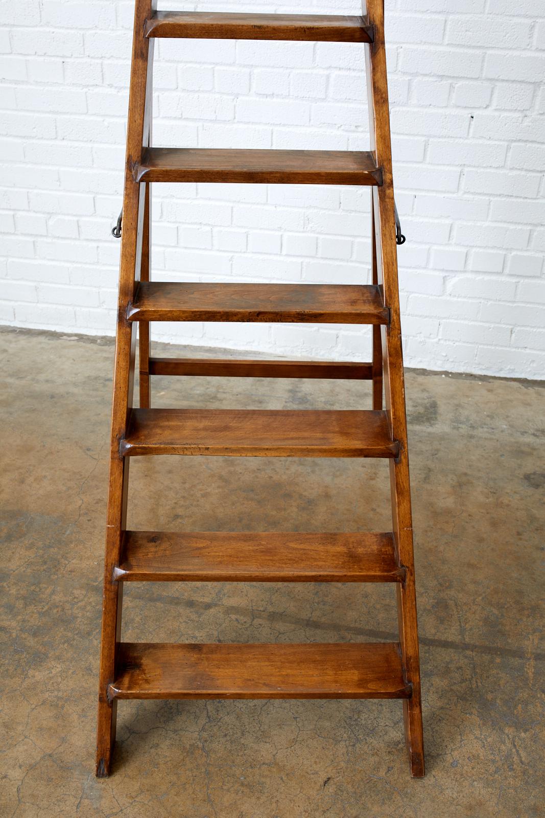 Country 19th Century Pair of French Folding Library Step Ladders