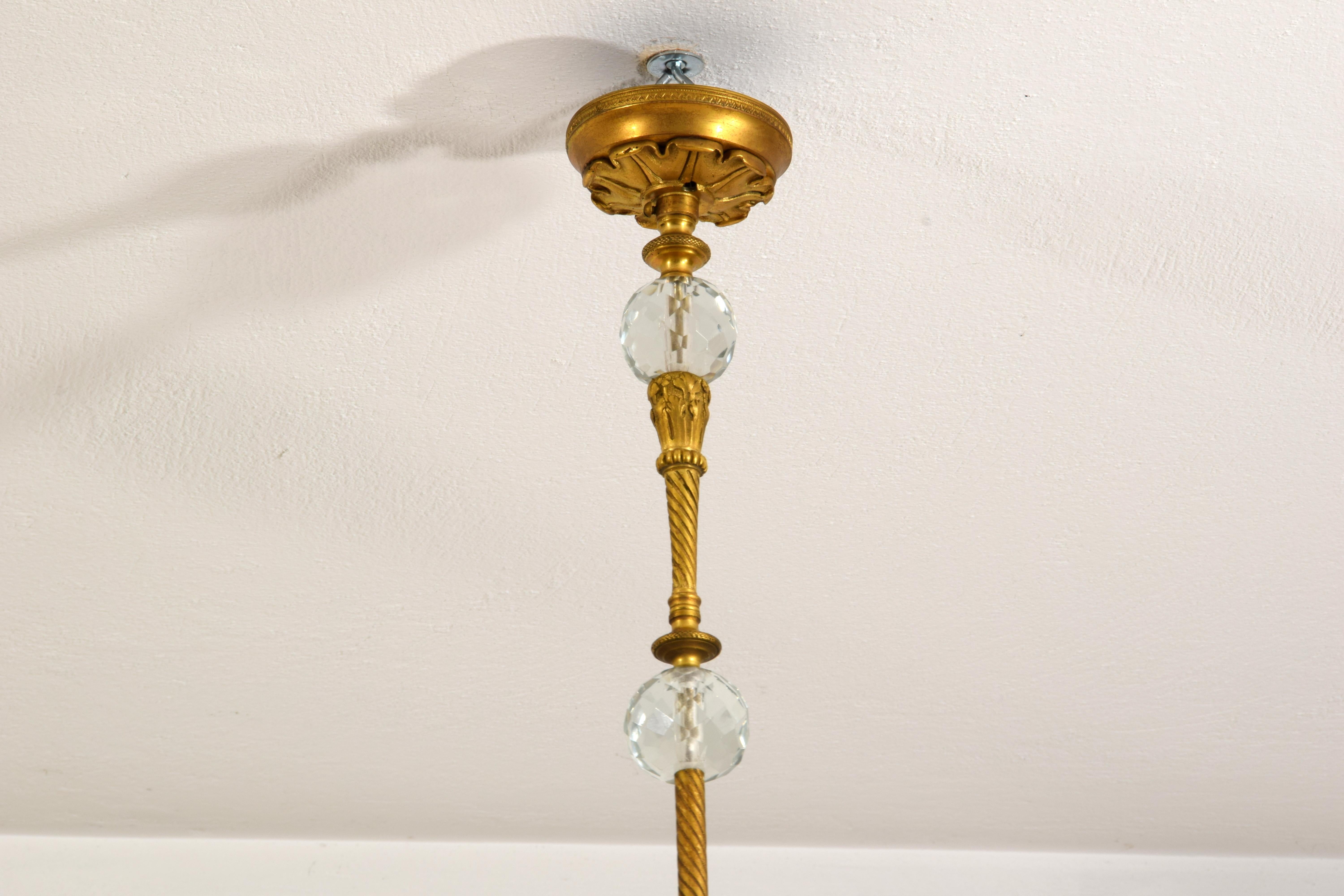 XIX secolo, Coppia di lampadari francesi a sei luci in bronzo dorato in vendita 4