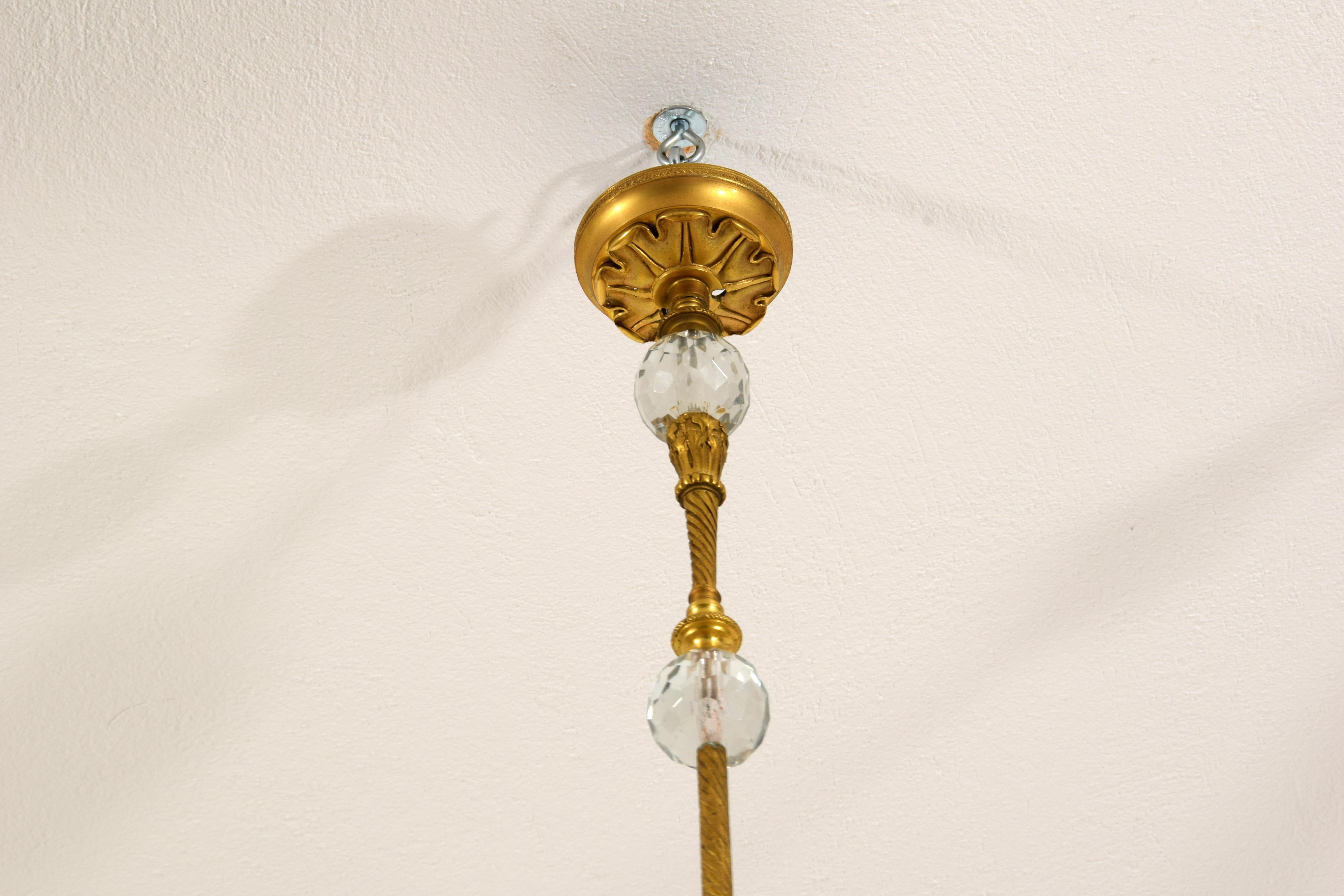 XIX secolo, Coppia di lampadari francesi a sei luci in bronzo dorato in vendita 9