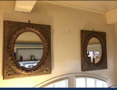 19th Century Pair of French Giltwood Framed Mirrors, 1890s