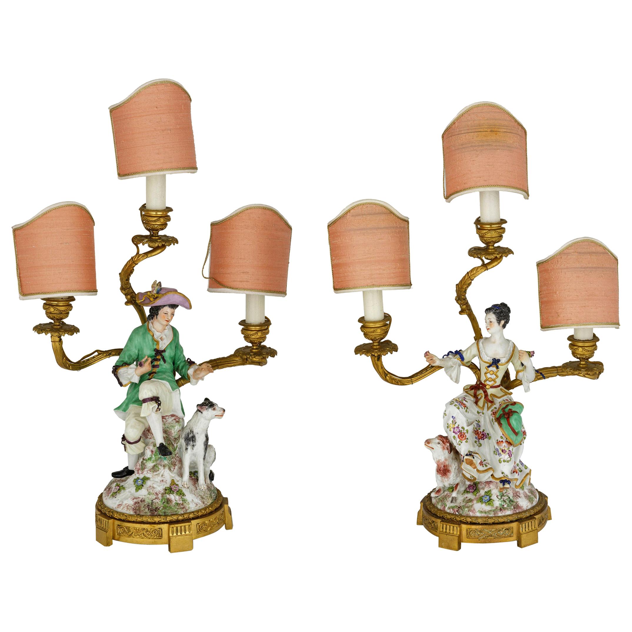 19th Century Sculpture Gilded and Polychrome Porcelain For Sale at 1stDibs